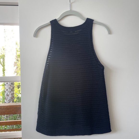 Madewell Sleeveless Knit Crew Neck Sweater‎ in Navy, Size XS - Picture 2 of 6